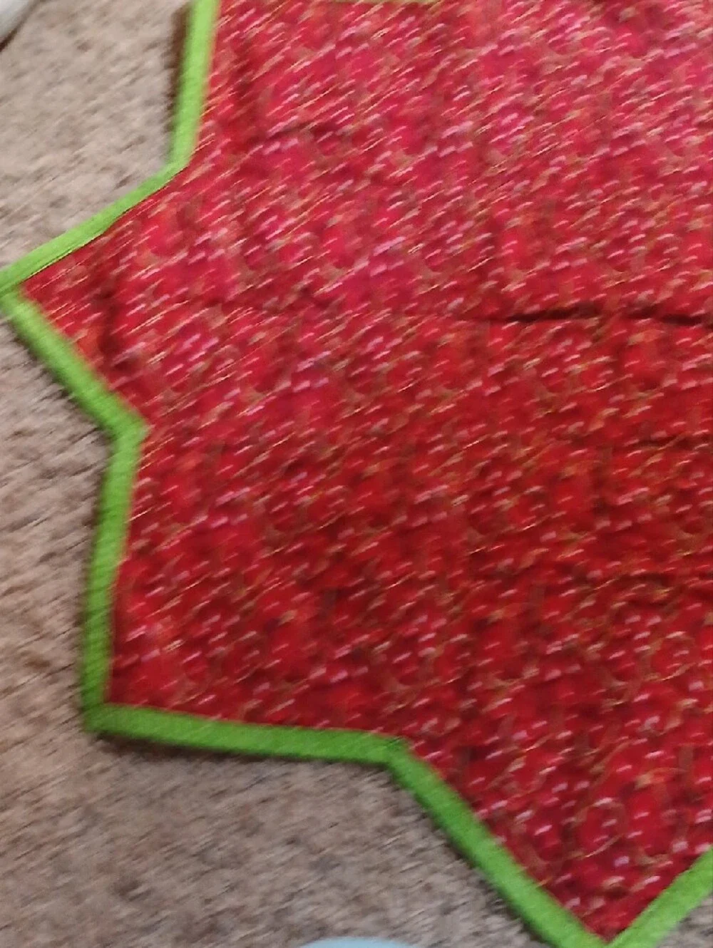 Star Patchwork Picnic Quilt - Blue, Red, Green